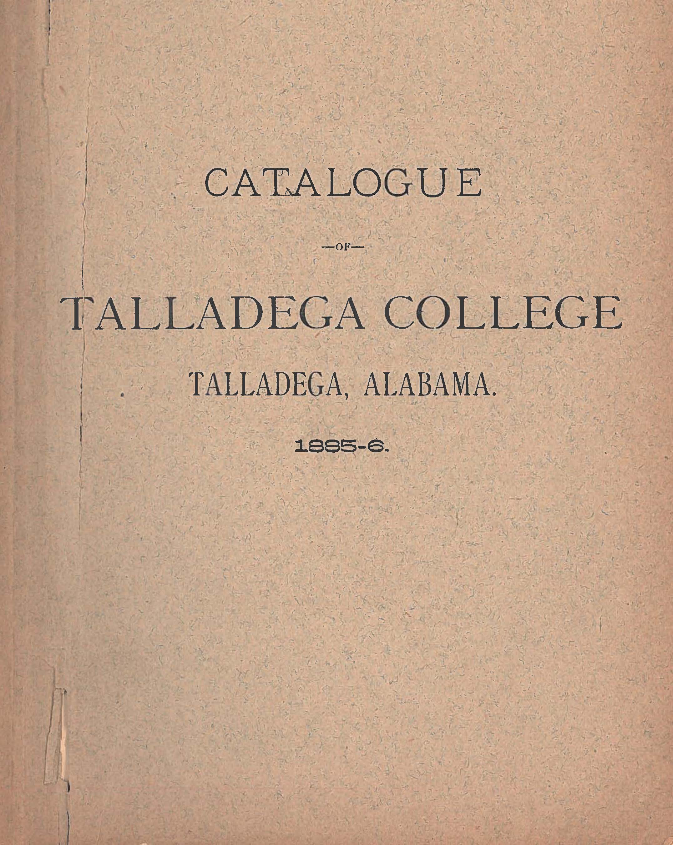 Talladega College Catalog 1885-1886