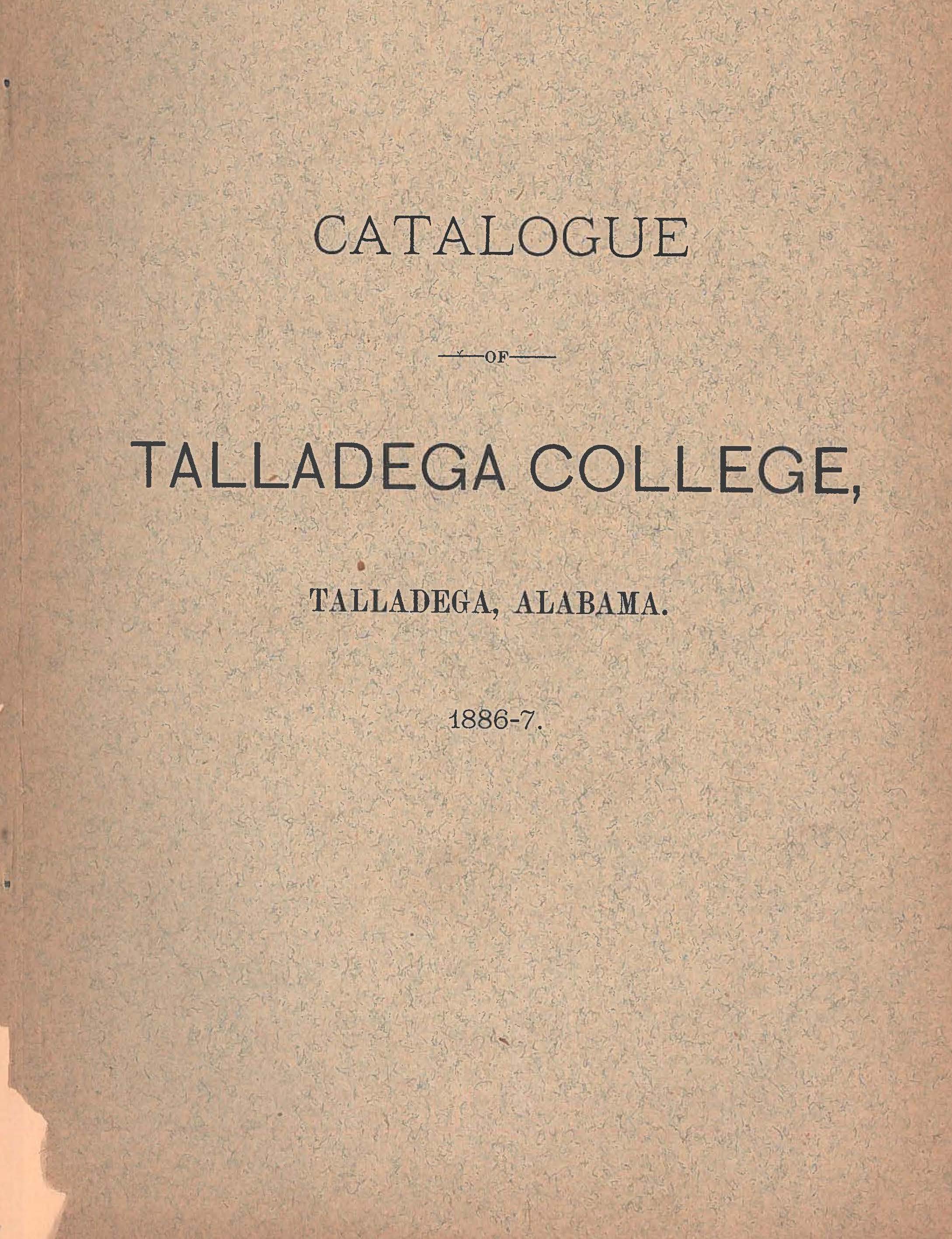 Talladega College Catalog 1886-1887