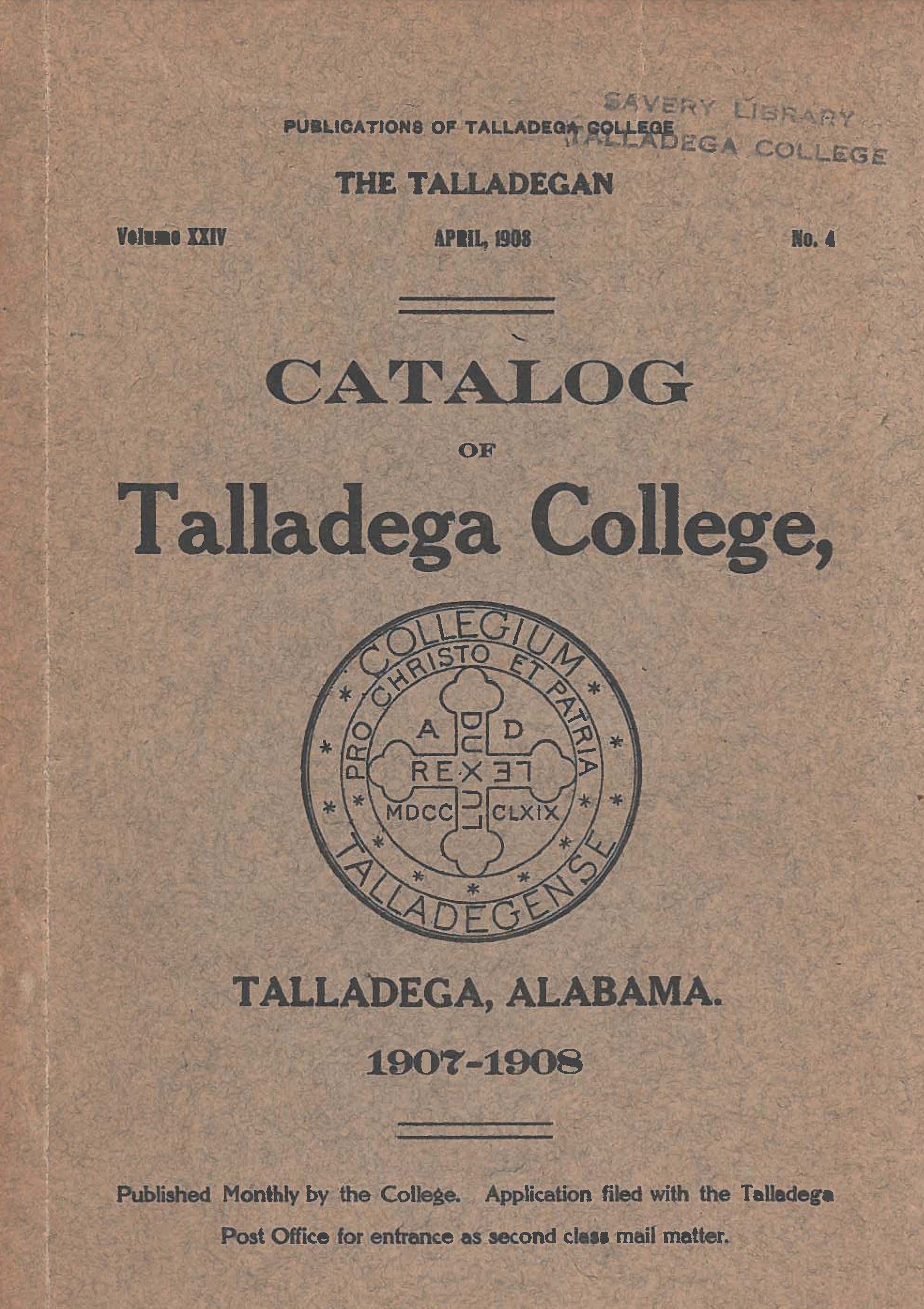 Talladega College Catalog 1907-1908
