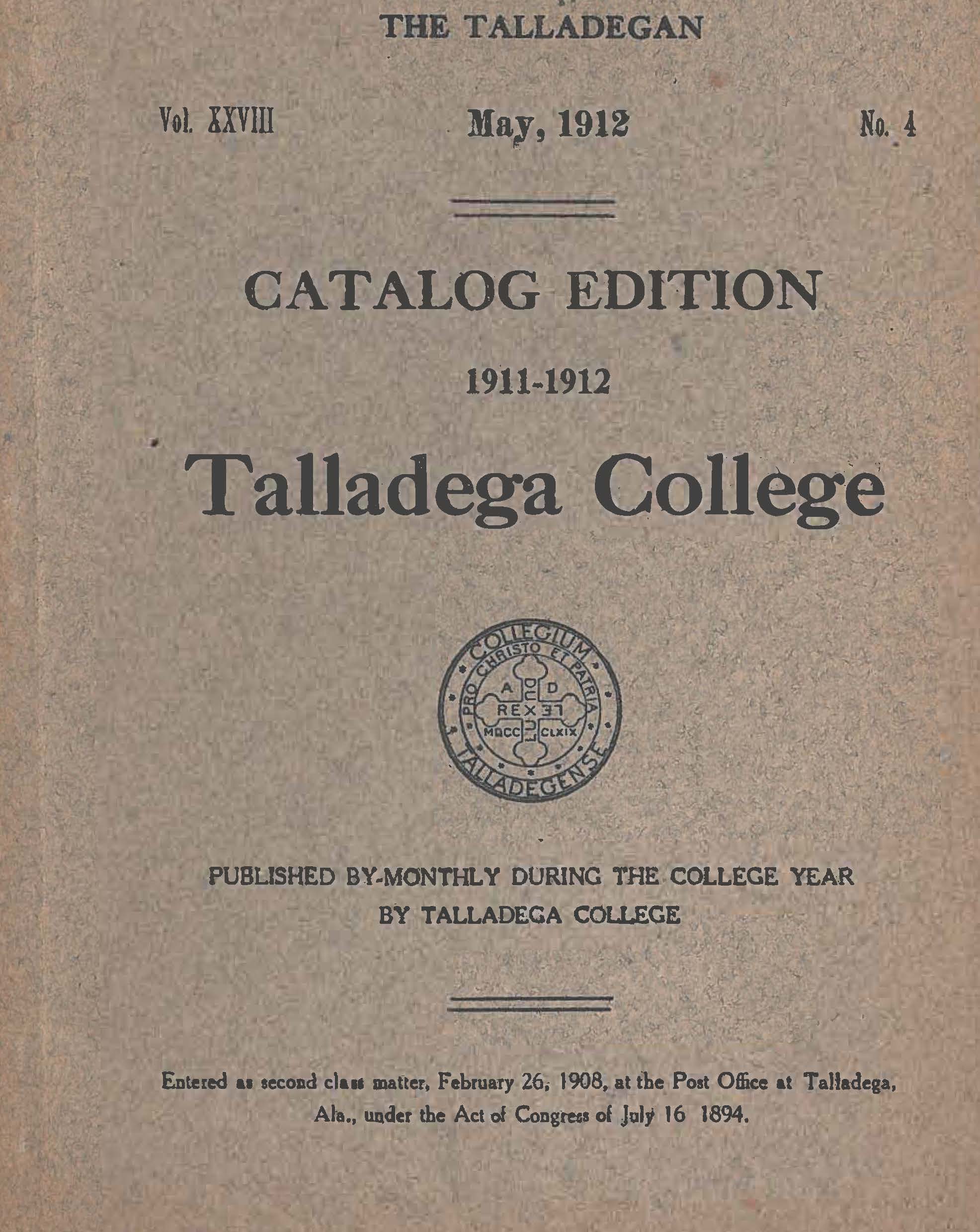Talladega College Catalog 1911-1912
