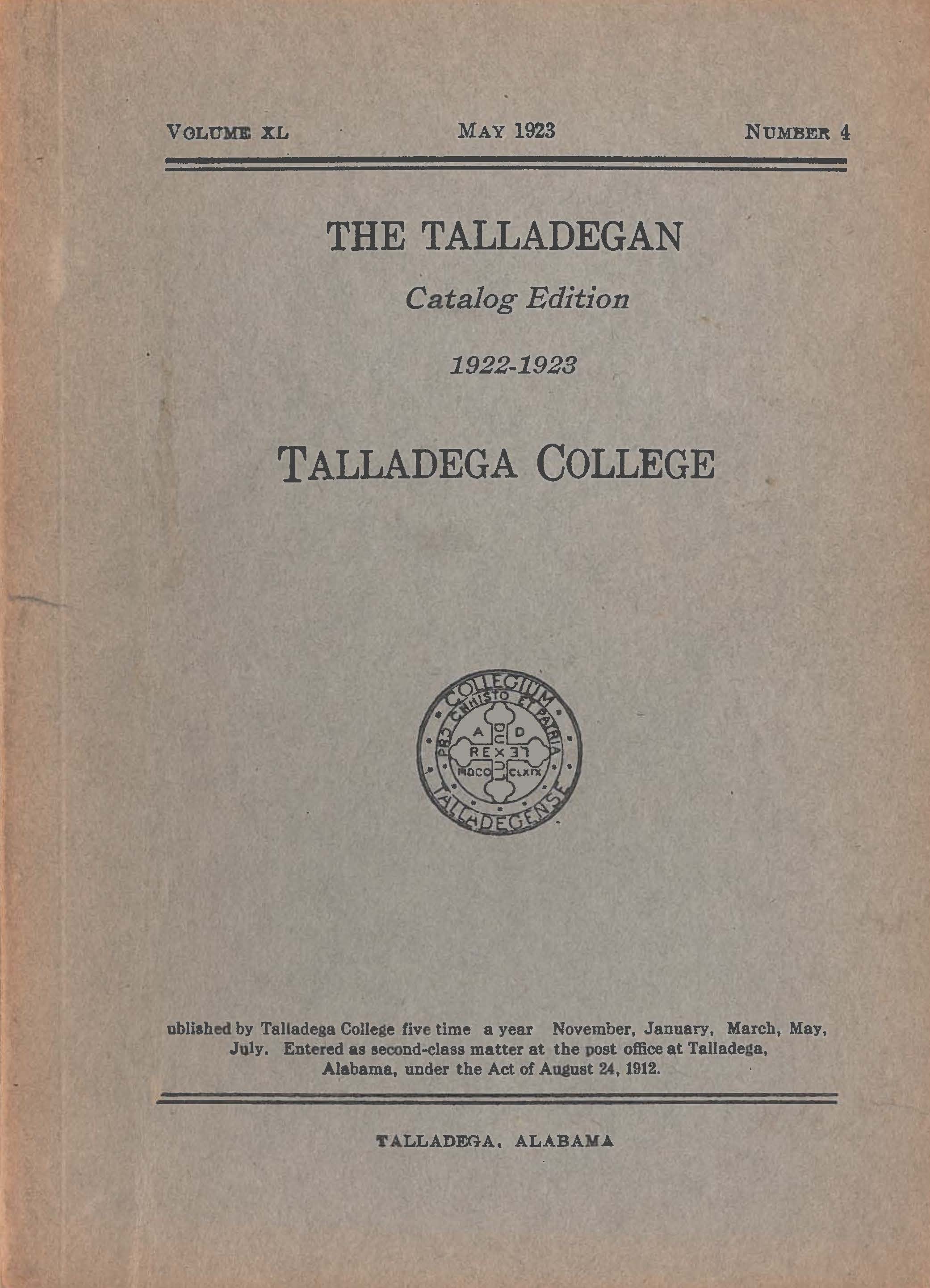 Talladega College Catalog 1922-1923