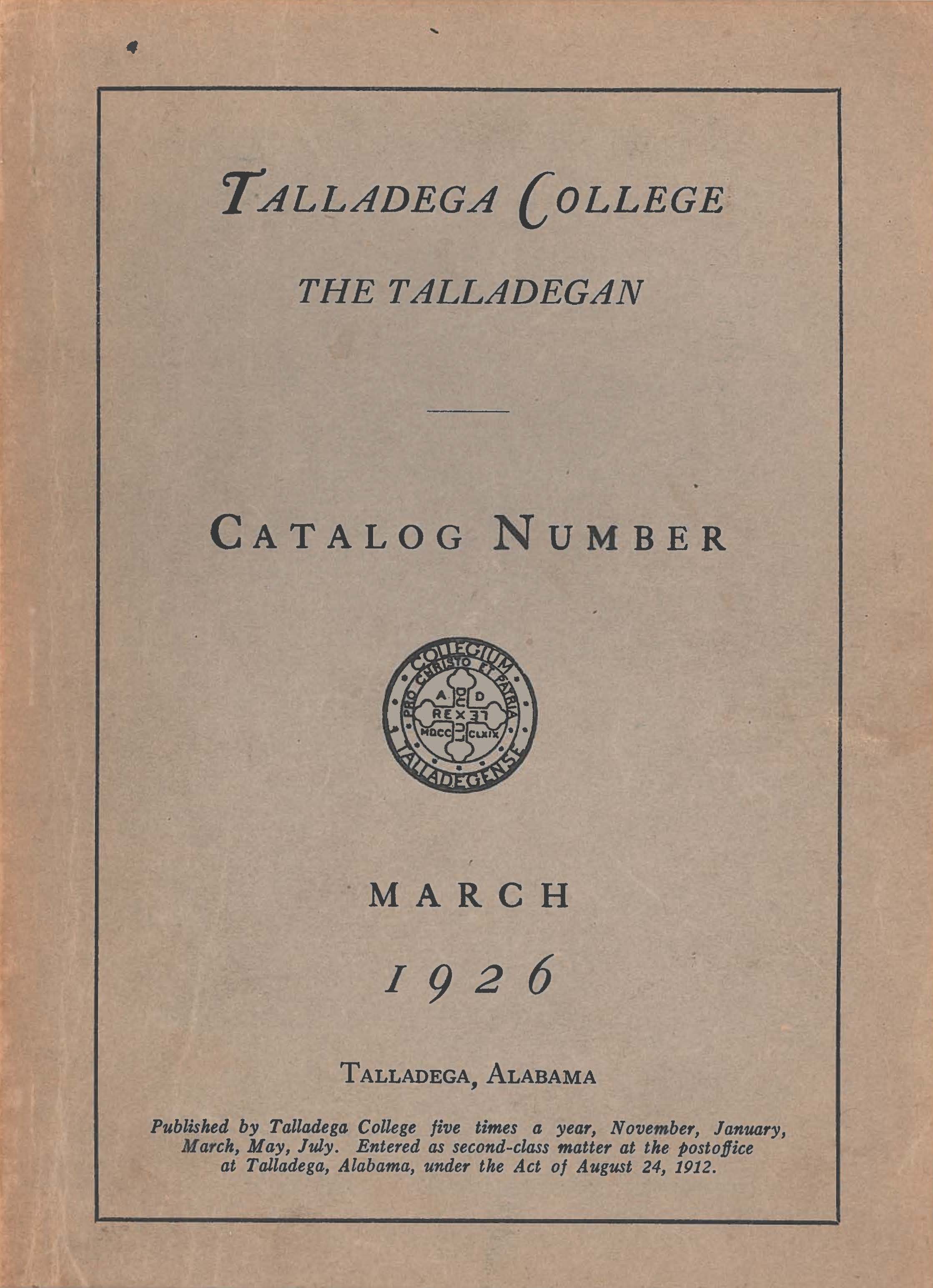 Talladega College Catalog 1926
