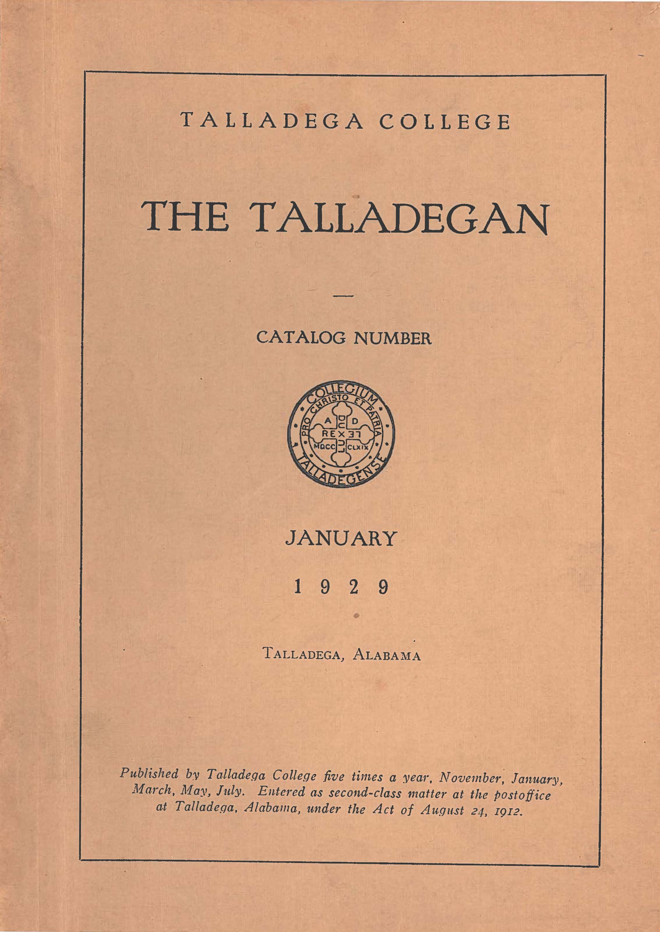 Talladega College Catalog 1929