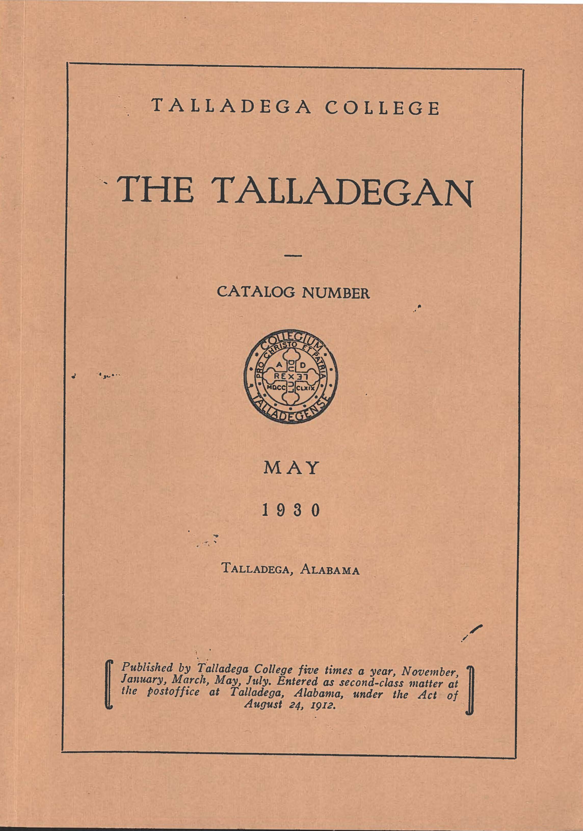 Talladega College Catalog 1930