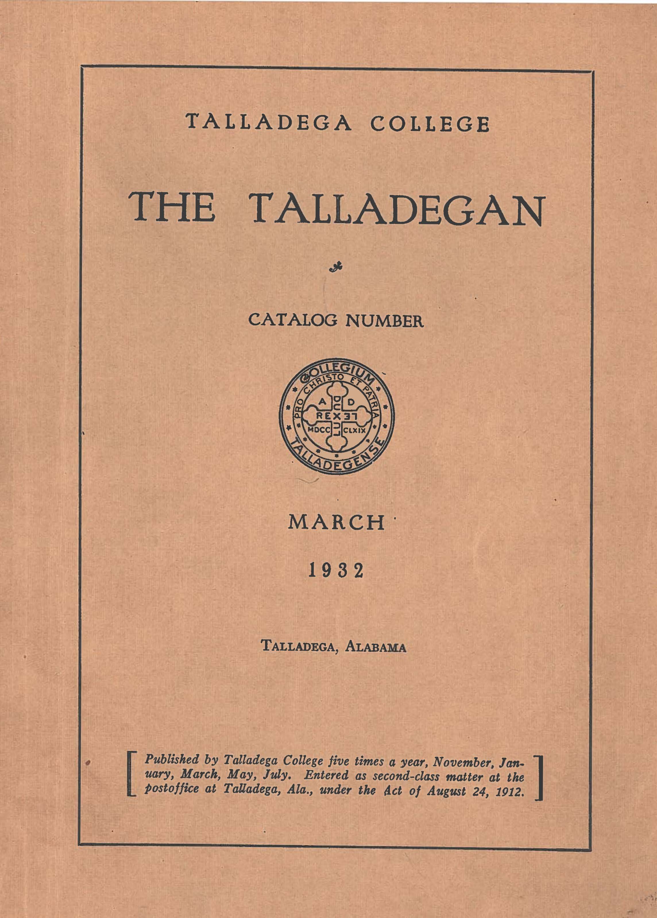 Talladega College Catalog 1932