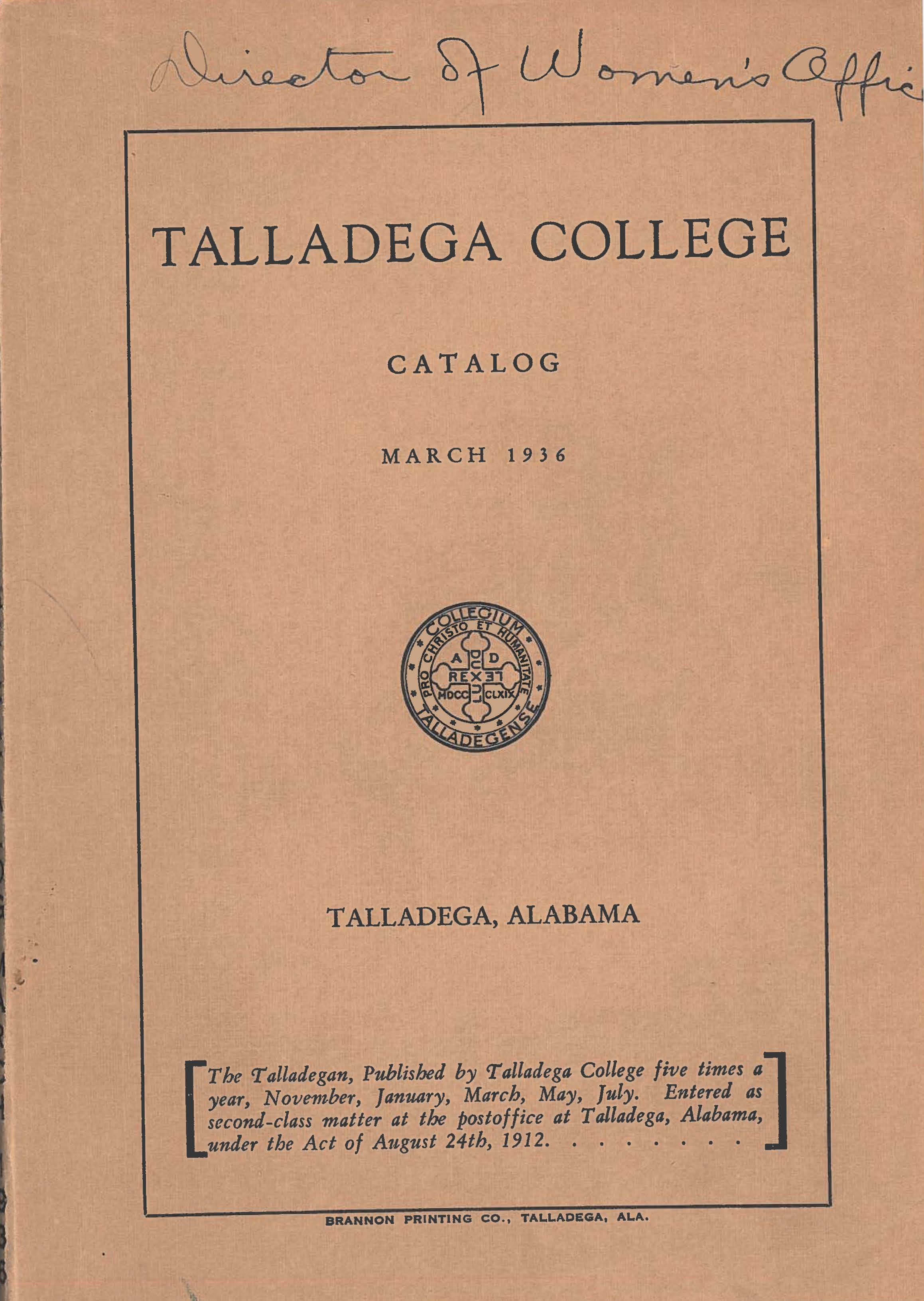 Talladega College Catalog 1936