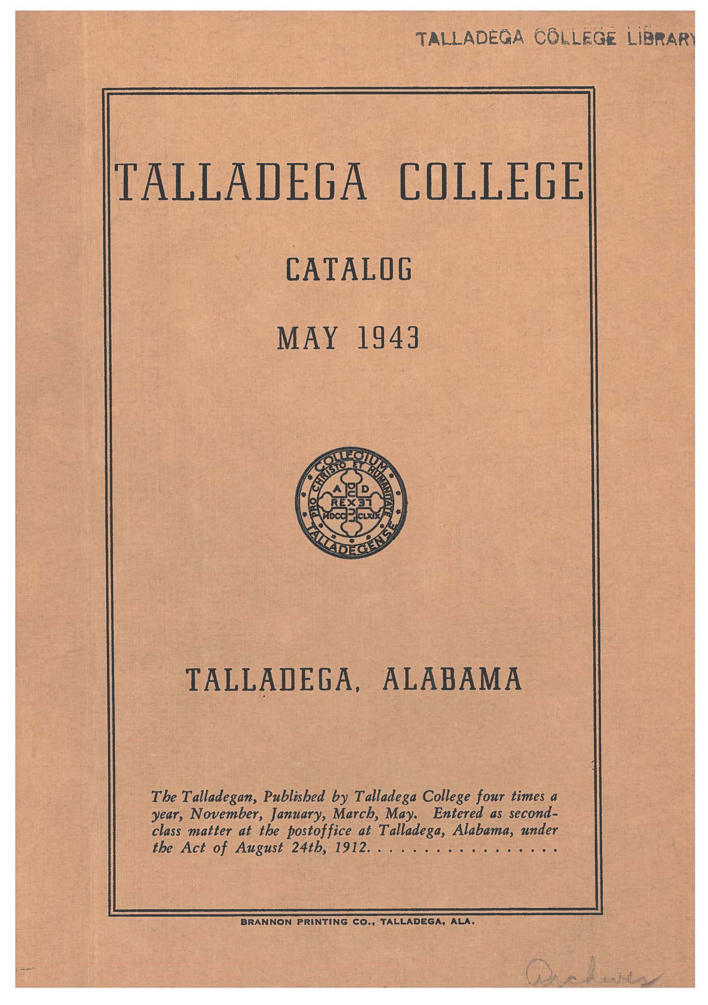 Talladega College Catalog 1943