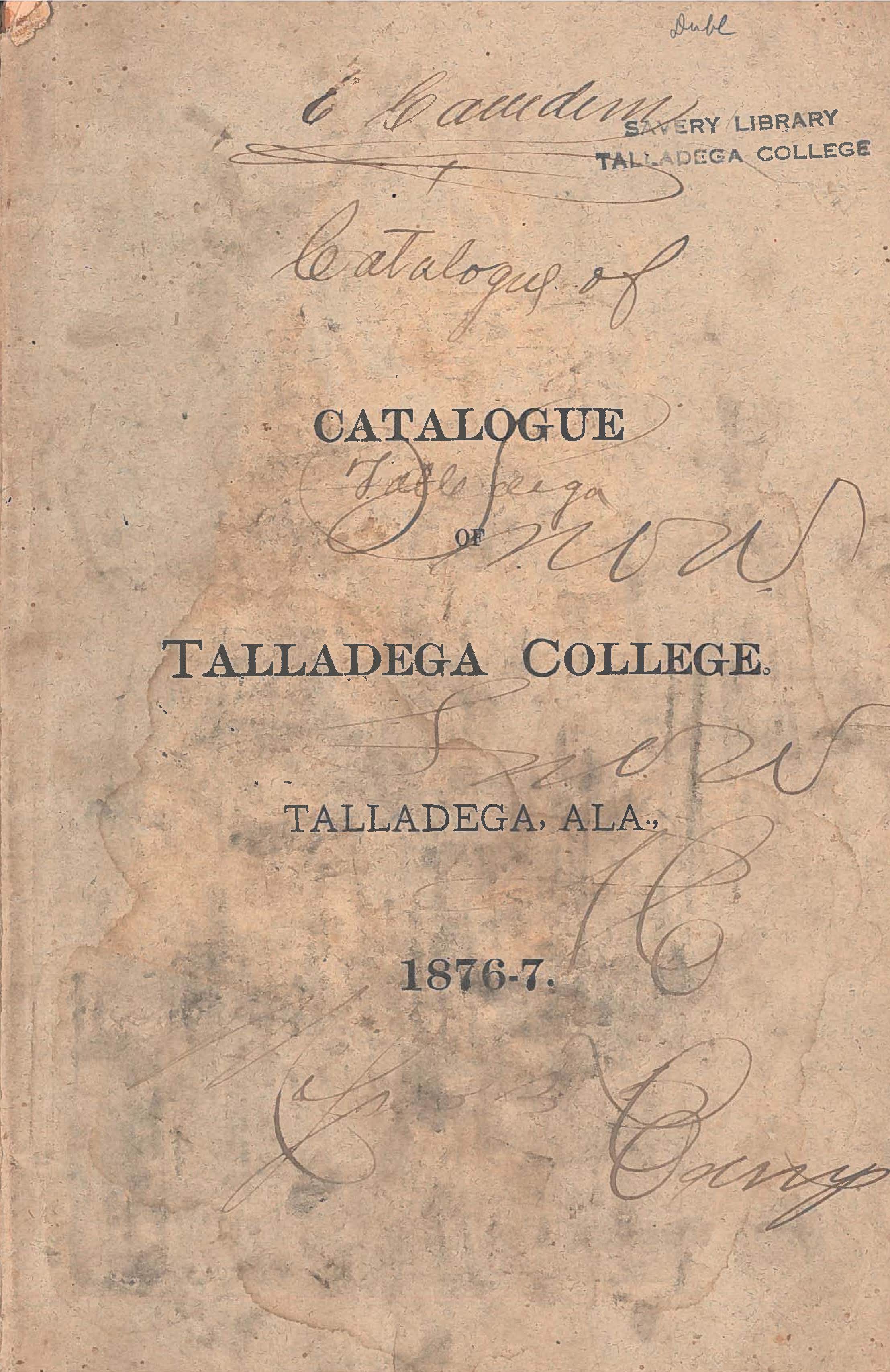 Talladega College Catalog 1876-1877