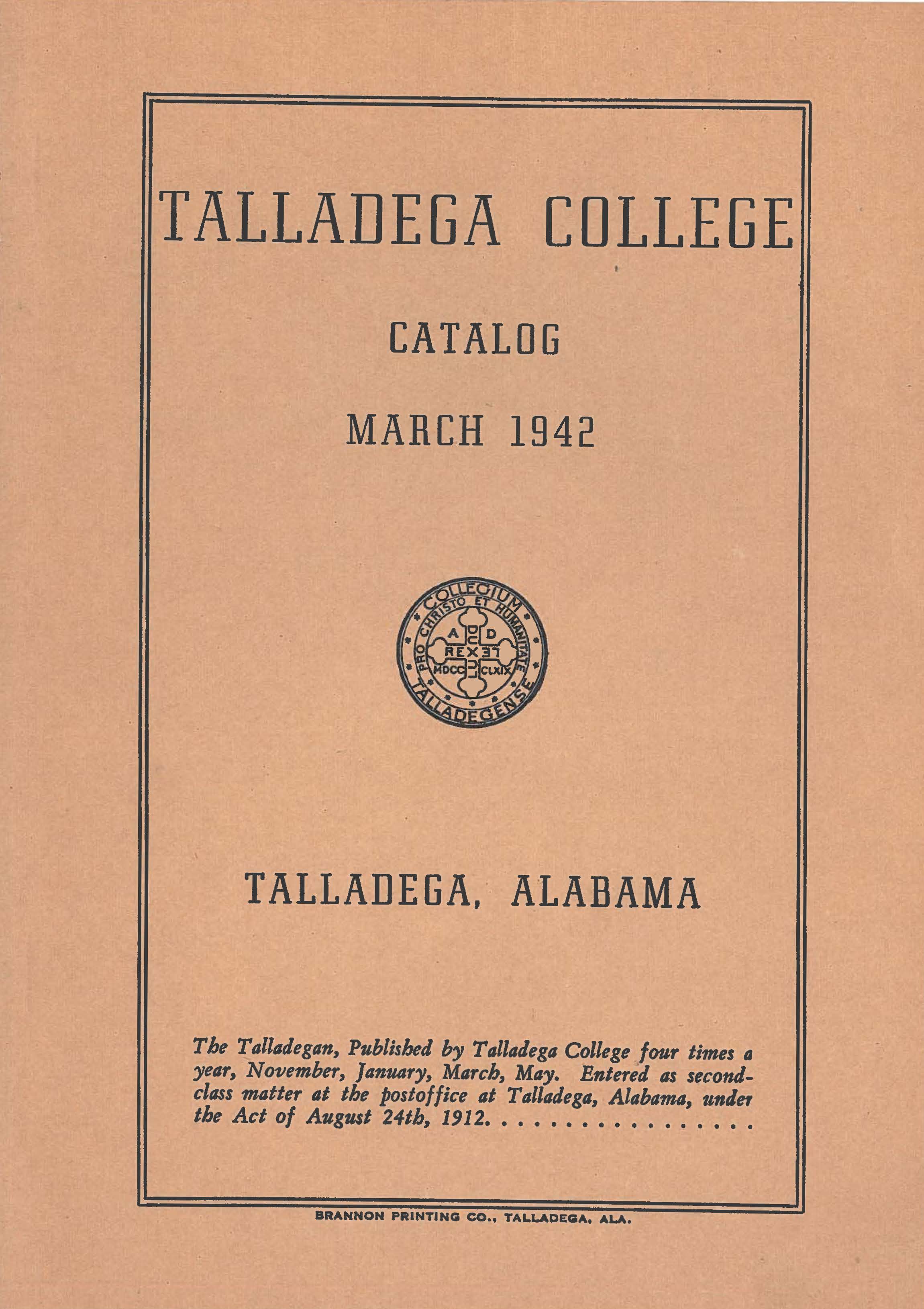 Talladega College Catalog 1942